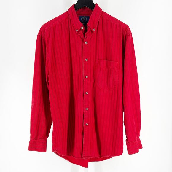 90s GAP red striped button down shirt 1990s vintage - Picture 1 of 5